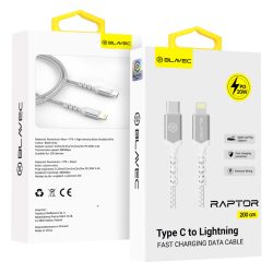 Blavec Cable Raptor Type-C / Lightning Adat és Töltőkábel (CRA-CL24WS20) - PD 20W 2,4A / 2 méter - Fehér - ezüst Blavec Cable Raptor Type-C / Lightning Adat és Töltőkábel (CRA-CL24WS20) - PD 20W 2,4A / 2 méter - Fehér - ezüst