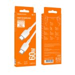   Borofone BX93 Super Power Type-C / Type-C Adat és Töltőkábel - 60W  3A / 1 méter - Fehér