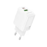   Borofone hálózati töltő BN29 Fuente - 1x USB + 1x Type-C - QC3.0 PD 30W - fehér
