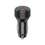   Forever CC-07-66ACC autós töltő fej  - PD + QC - 1x USB - 2x Type-C 66W - Fekete
