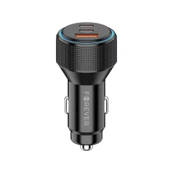 Forever CC-07-66ACC autós töltő fej  - PD + QC - 1x USB - 2x Type-C 66W - Fekete