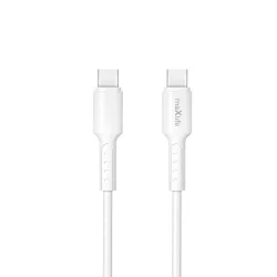 Maxlife MXUC-13 PD 60W Type-c / Type-c Adat és Töltőkábel - 1m - Fehér