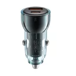   XO szivargyújtós töltő adapter CC60 PD QC 60W 1xType-C 1xUSB - kék