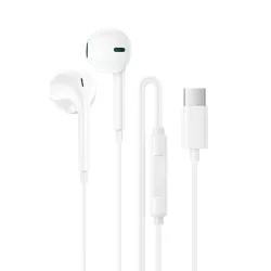 Borofone BM100 Fuente earphones with microphone -Type-C - fehér