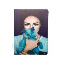 Univerzális tablet tok - Lady és macska - (9-10")