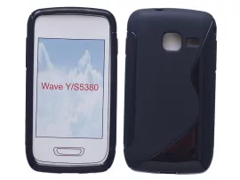 S-line szilikon hátlap - Samsung Galaxy Wave Y / S5380 - fekete