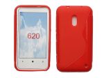 S-line szilikon hátlap - Nokia Lumia 620 (2012) - piros