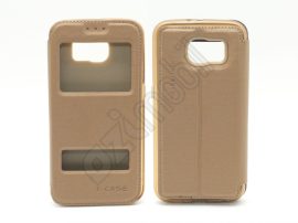 T-Case / Puloka Flip tok - Samsung Galaxy S6 / G920F - arany