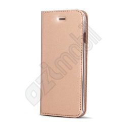 Prémium bőr book flip tok - Samsung Galaxy A530 / A8 (2018) - rose gold