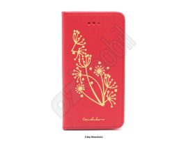 Dekorált Flip tok - Magnet Flip tok - Huawei Y7 Prime (2017) - piros