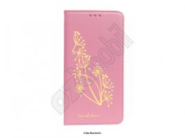 Dekorált Flip tok - Magnet Flip tok - Huawei Y6 (2018) - pink