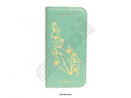 Dekorált Flip tok - Magnet Flip tok - iPhone 5 / 5s / SE - menta