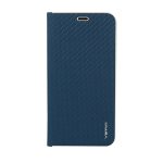 Vennus Carbon Flip Tok - Samsung Galaxy A405 / A40 - kék