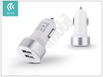   Devia Smart Dual USB szivargyújtós töltő adapter - 5V/2,4A - white/silver