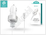   Apple iPhone 5 / 5S / 5C / SE / 6 / 7 / 8 / X / Xr / Xs Max / 11/ 11 Pro / 11 Pro Max / Se 2020 / iPad  szivargyújtós töltő adapter + lightning adatkábel - 5V/2,4A - Devia Smart Dual Car - fehér