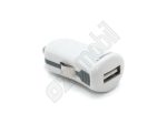 EC szivargyújtós USB töltő adapter - fehér - 1A