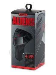 Remax Alien autós töltő - RCC-304 3xUSB - 4,2A - fekete 