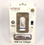   Syrox autós töltő szett (1 A) - 2 in 1 - Iphone 5/6/7/8  SYX-C30