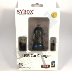 SYROX autós töltő szett SYX-C28 (1A) - 2 in 1 - MicroUSB