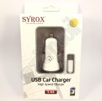   SYROX autós töltő szett SYX-C26 (3,4A) - Fehér - MicroUSB