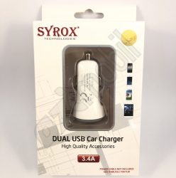 SYROX AUTÓS TÖLTŐ FEJ (1xUSB 3,4 A) SYX-C25