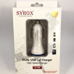 SYROX AUTÓS TÖLTŐ FEJ (2xUSB 3,1 A) SYX-C41