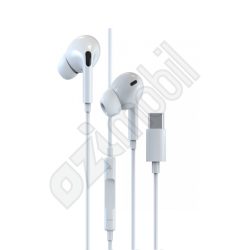 DEVIA Wired Remote Mic smart earpods headset - Type-C - fehér