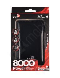 Tel1 Power Bank - Slim 8000mAh - fekete