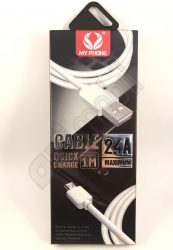 UGY adatkábel NC - Micro USB 2,4A - fehér