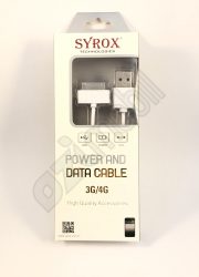 SYROX ADATKÁBEL - IPHONE 4 - FEHÉR SYX-C01