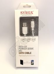 SYROX adatkábel - Micro USB 25cm - fehér SYX-C67