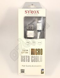 SYROX adatkábel - Micro USB 1,2m - fehér SYX-C10