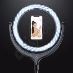 DEVIA SELFIE TELEFON TARTÓ LED FÉNNYEL (40cm) - fekete