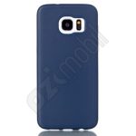   Prémium bőrhatású hátlap - Samsung Galaxy S7 Edge - kék