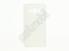 Ultra Slim 0,3 mm - Samsung Galaxy A500 / A5 - bőrhatású szilikon hátlap - fehér