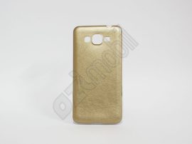 Ultra Slim 0,3 mm - Samsung Galaxy Grand Prime / G530 - bőrhatású szilikon hátlap - arany 