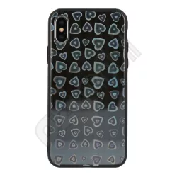 Vennus szíves üveg hátlap - Samsung Galaxy A920 / A9 (2018) - fekete  