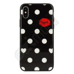 Vennus pöttyös üveg hátlap - Huawei P20 Lite - fekete Vennus pöttyös üveg hátlap - Huawei P20 Lite - fekete