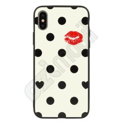 Vennus pöttyös üveg hátlap - Huawei P20 Lite - fehér Vennus pöttyös üveg hátlap - Huawei P20 Lite - fehér