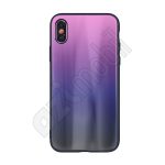 Aurora üveg hátlap - iPhone XR (6.1") - pink / fekete