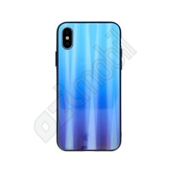 Aurora üveg hátlap - Samsung Galaxy A515 / A51 (2019) - kék / lila