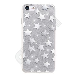 Fashion Glitter Csillag - Samsung Galaxy A520 / A5 (2017) - ezüst - szilikon hátlap