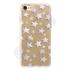 Fashion Glitter Csillag - iPhone X / Xs (5.8") - arany - szilikon hátlap