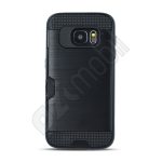   Armor ütésálló hátlap kártya tartóval - Samsung Galaxy A530 / A8 (2018) - fekete