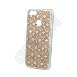 Fashion Glitter Square - iPhone X / Xs (5.8") - arany - szilikon hátlap