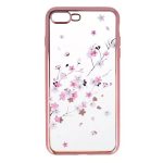   Diamond TPU hátlap - iPhone XR (6.1") - Virágok - rose gold