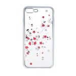  Diamond TPU hátlap - iPhone 7 Plus / 8 Plus - Virágok - ezüst