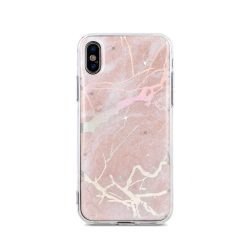 Marmur szilikon hátlap - iPhone X / Xs (5.8") - pink