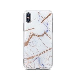 Marmur szilikon hátlap - Huawei P30 Lite - fehér