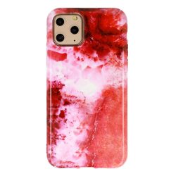 Márvány szilikon hátlap - iPhone 7 / 8 / SE2 - Design5 piros